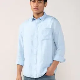 Men Patterned Regular Fit Shirt with Patch Pocket-image-9
