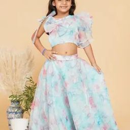 Girls Printed One-Shoulder Lehenga with Choli-image-50