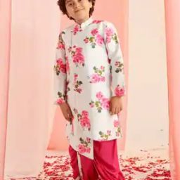 Boys Floral Print Kurta Dhoti Set-image-34