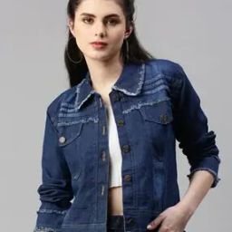 Washed Jacket with Frayed Hem-image-72
