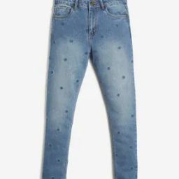 Girls Lightly-washed Straight Denim Jeans-image-37