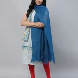 Women Striped Dupatta with Fringes-5