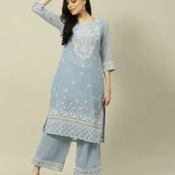 rangriti Women Floral Print Straight Kurta with Pants-picture-30
