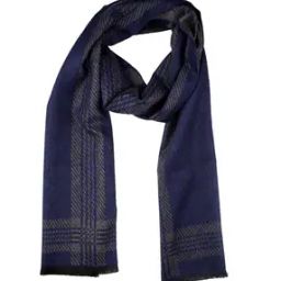 Striped Print Men Scarf with Fringed Hem-image-98