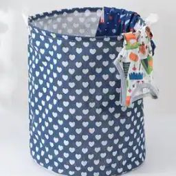 Graphic Print Cylindrical Laundry Basket-13