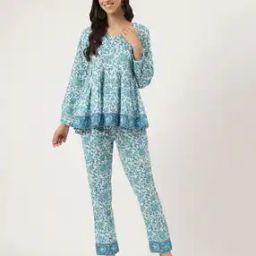Floral Print V-Neck Suit Set-image-27