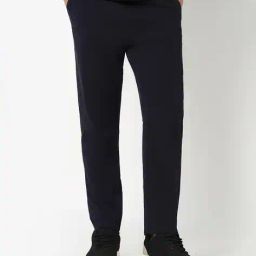 r&b Men Mid-Rise Track Pants with Elasticated Drawstring Waist image 1