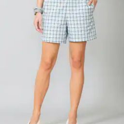 Checkered & Plush Back Elasticized Waistband Lounge Shorts-picture-44