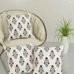 Set of 3 Floral Print Cushion Covers 24" x 24"-17