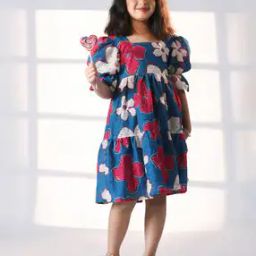Girls Schiffli Embroidered Fit & Flare Dress-image-80