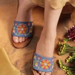 Embroidered Slip-On Slides-46