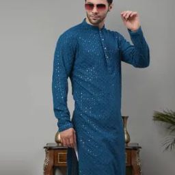 Men Embroidered Regular Fit Long Kurta-picture-38