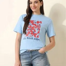 u.s. polo assn. Women Graphic Print T-Shirt with Short Sleeves-picture-6