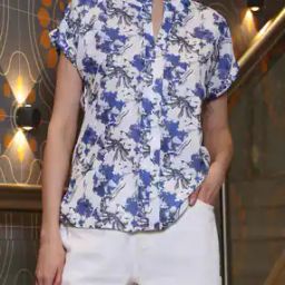 Shein Medium Length Extended Sleeves Abstract Print Top-7