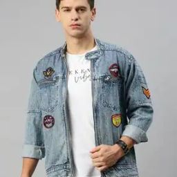 Washed Denim Jacket with Zip Front-picture-26