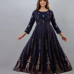 Printed Gown Dress with Tie-Up-image-46