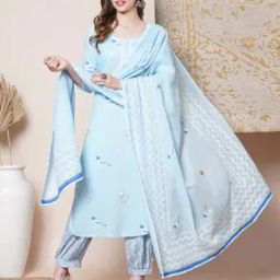 Women Embroidery Straight Kurta Set-12