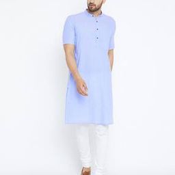 Mandarin-Neck Long Kurta with Patch Pocket-image-25
