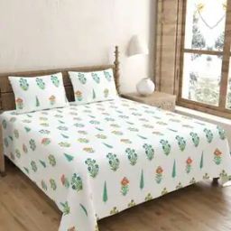 150 GSM Floral Print King-Size Bedsheet with Pillow Covers-image-8