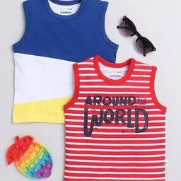 Pack Of 2 Striped Regular Fit T-Shirt with Round Neck-image-33