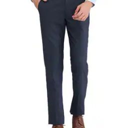 Men Checked Relaxed Fit Flat-Front Trousers-picture-5