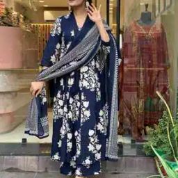 Women Floral Anarkali Kurta Set-image-97
