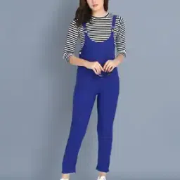 Women Dungaree with Striped Top-picture-4