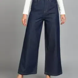 Stretchable Ankle-Length Wide Jeans-image-4