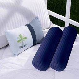 Pack of 2 200 TC Striped Cotton Bolster Covers-image-126