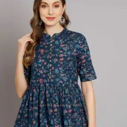 Floral Printed Gathered Tunic-32
