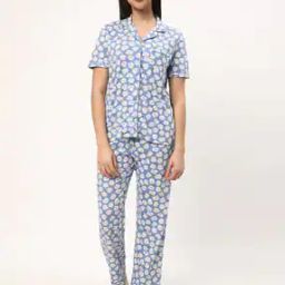 Women Floral Print Top & Pyjamas Set-picture-10