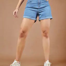 Women Lightweight  Denim Shorts with Insert Pockets-image-15
