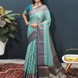 Women Woven Saree with Contrast Border-image-2