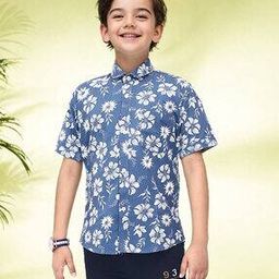 Boys Floral Print Relaxed Fit Shirt-image-32