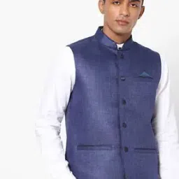 Slim Fit Nehru Jacket with Welt Pockets-image-62
