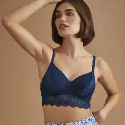 Padded Lace Full-Coverage Non-Wired Bralette Bra-image-65