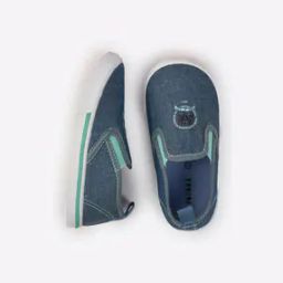 Textured Slip-On Sneakers with Foxing Stripe-image-6