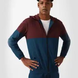 Colourblock Regular Fit Hooded Jacket-image-2