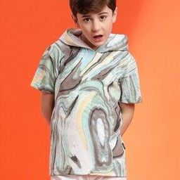 Boy Regular Fit Printed Hooded T-Shirt-picture-38