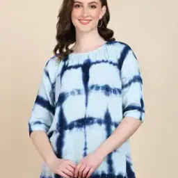 Tie & Dye Relaxed Fit Round-Neck Top-image-16