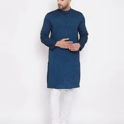even Textured Mandarin Collar Long Kurta-picture-41