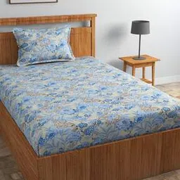 Printed Single Bedsheet with 1 Pillow Cover-40