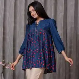 Women Floral Print Flared Tunic-image-63