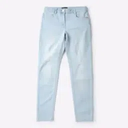 Girls Lightly Washed Distressed Jeans-image-5
