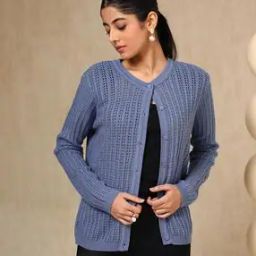 Women Round-Neck Cardigan with Button-Closure-image-10