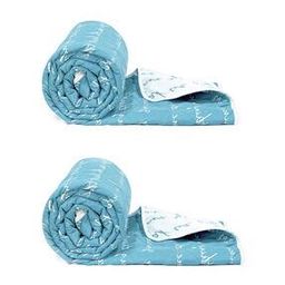 Set of 2 Typographic Print Microfiber Single Reversible Comforters-image-95