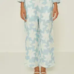 Floral Flat-Front Straight Pants-image-35