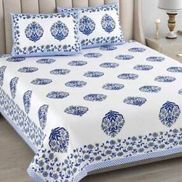 180 TC Floral Print King-Size Bedsheet with Pillow Covers-19