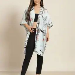 Floral Print Shrug with Kimono Sleeves-image-65