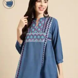 Printed Straight Tunic with Mask-image-21